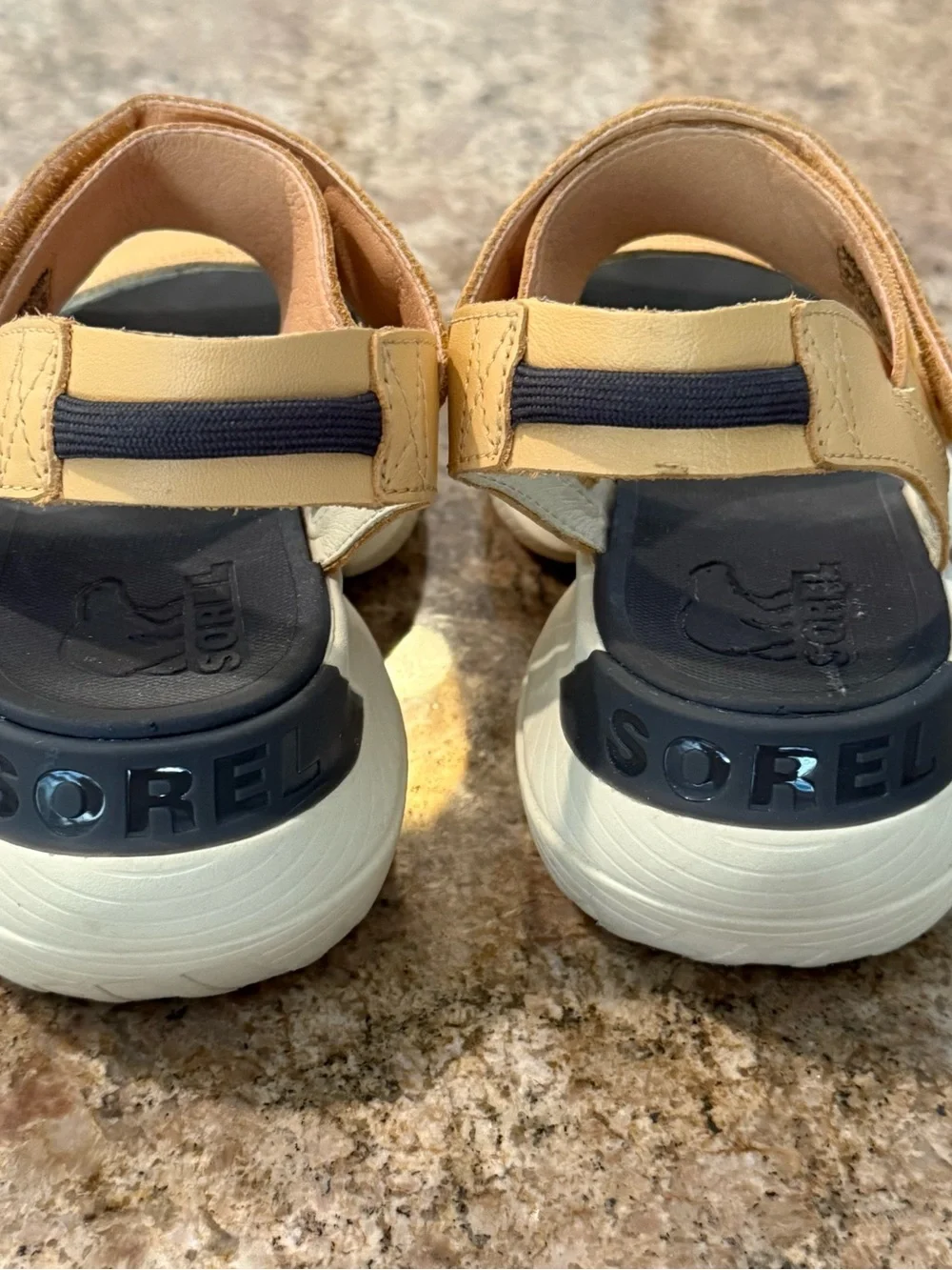 Sorel Womens 7 NL4744 Sport Sandals Tan Leather Chunky Comfort - Picture 10 of 14